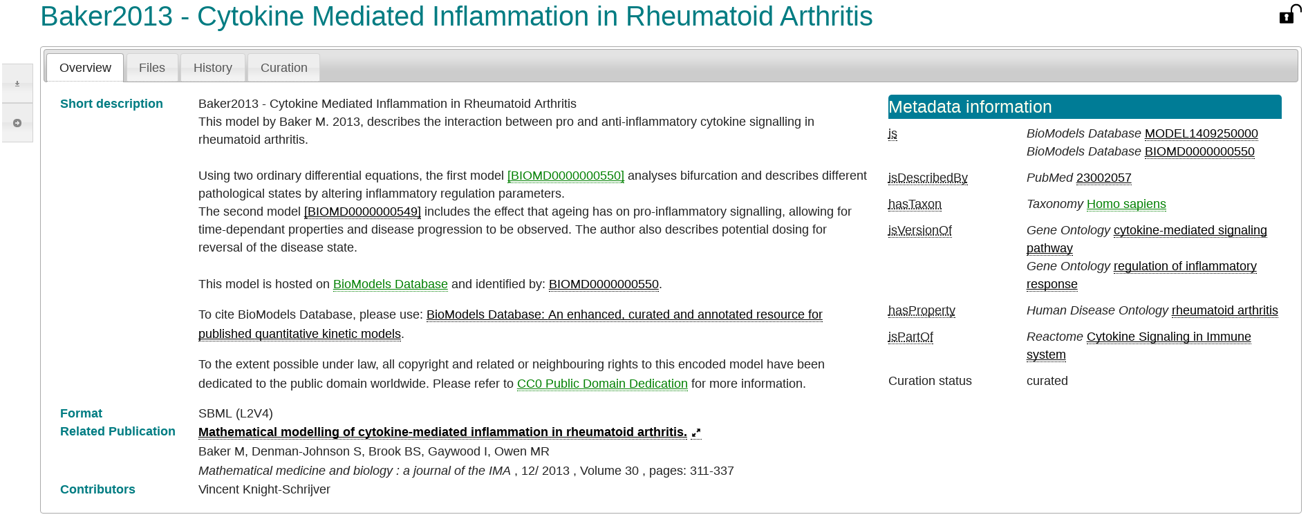 Model update launched from the display page